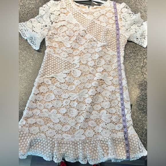 Lulus White Crochet Lace Short Sleeve Mini Dress - Picture 14 of 16